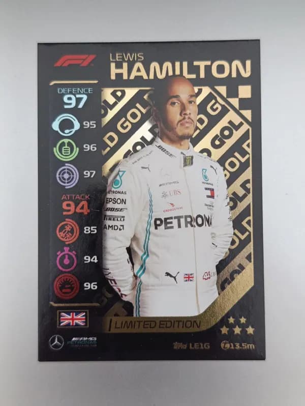 Lewis Hamilton Topps Limited edition  Gold Card