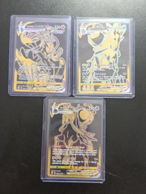 Set of 3 VMax gold cards from sword and shield era