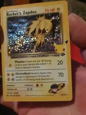 Shiny rocket's zaptos pokemon lot
